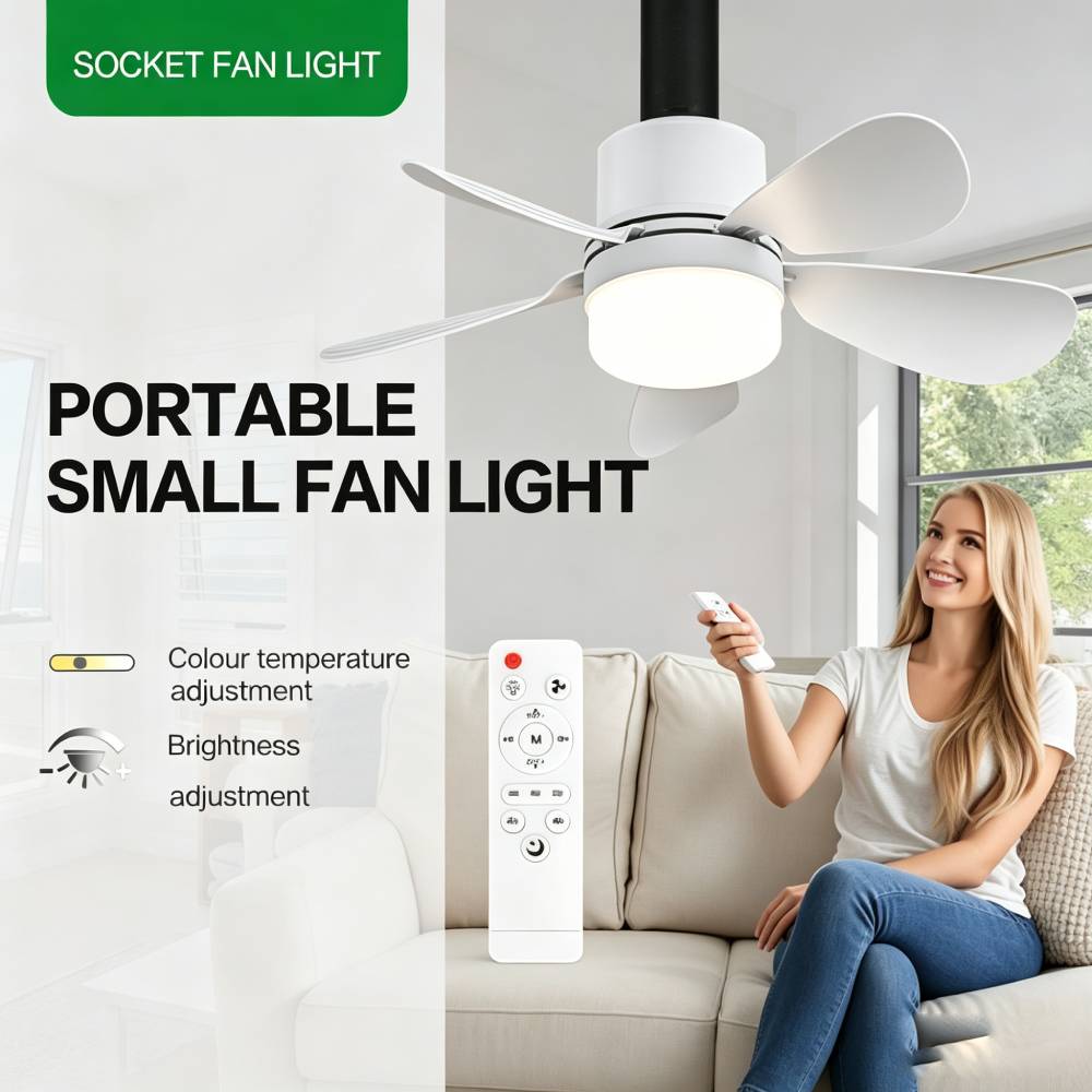 Lighting Decor For Home - Uzaktan Kumandalı Soket Fan Lambası, LED'li