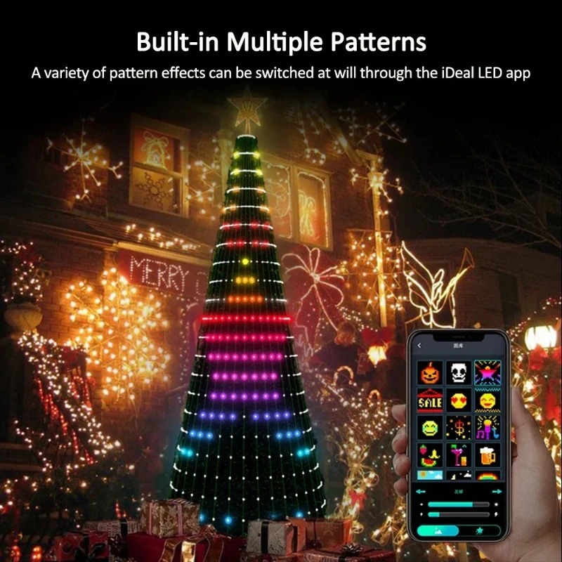 Lighting Decor For Home - Noel Yıldızı Ağaç Işıkları RGB LED,