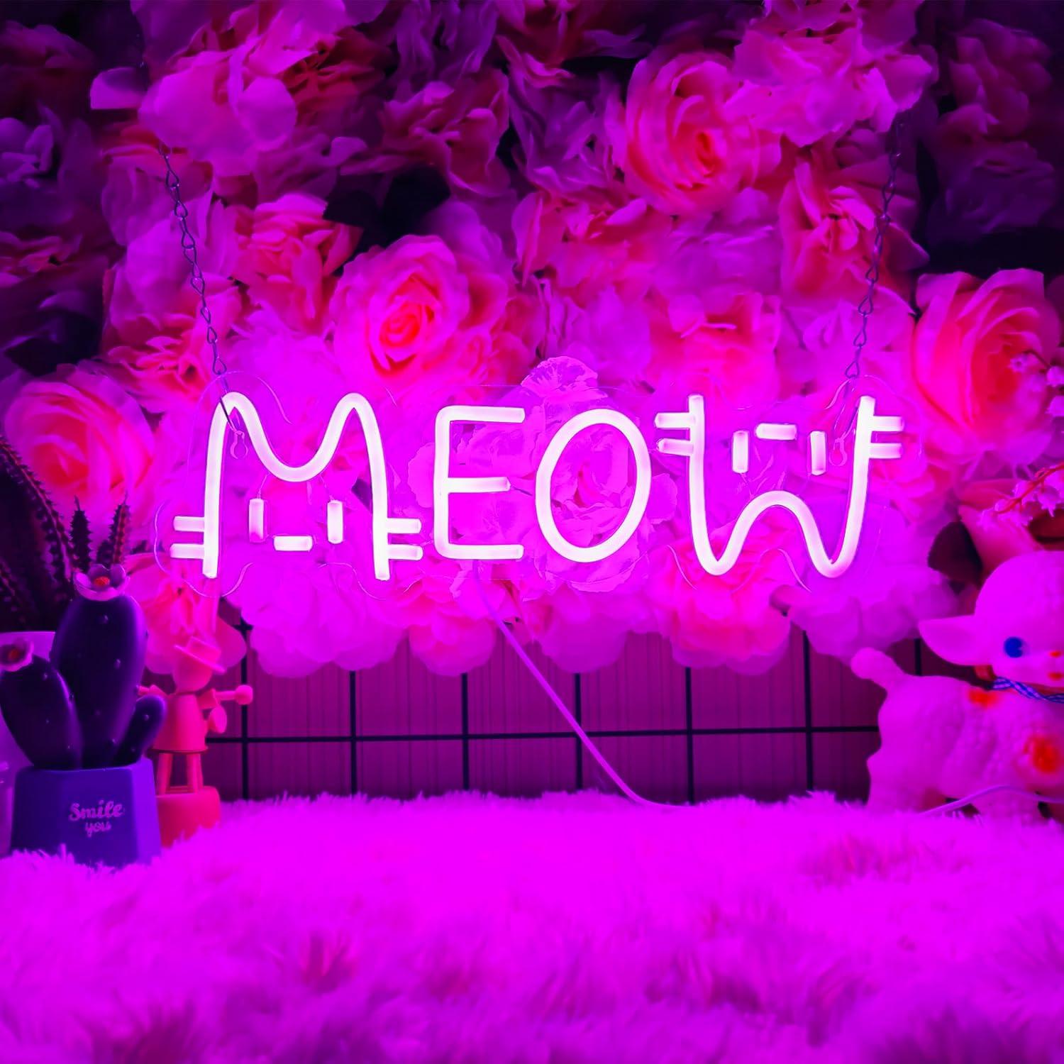 Lighting Decor For Home - Miyav Neon Tabela Kedi USB Güçlü