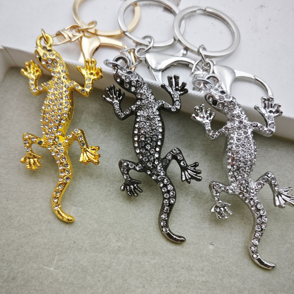 Gecko Lighting & Decor - Özgünlük 3D Metal Gecko Kertenkele Anahtarlık