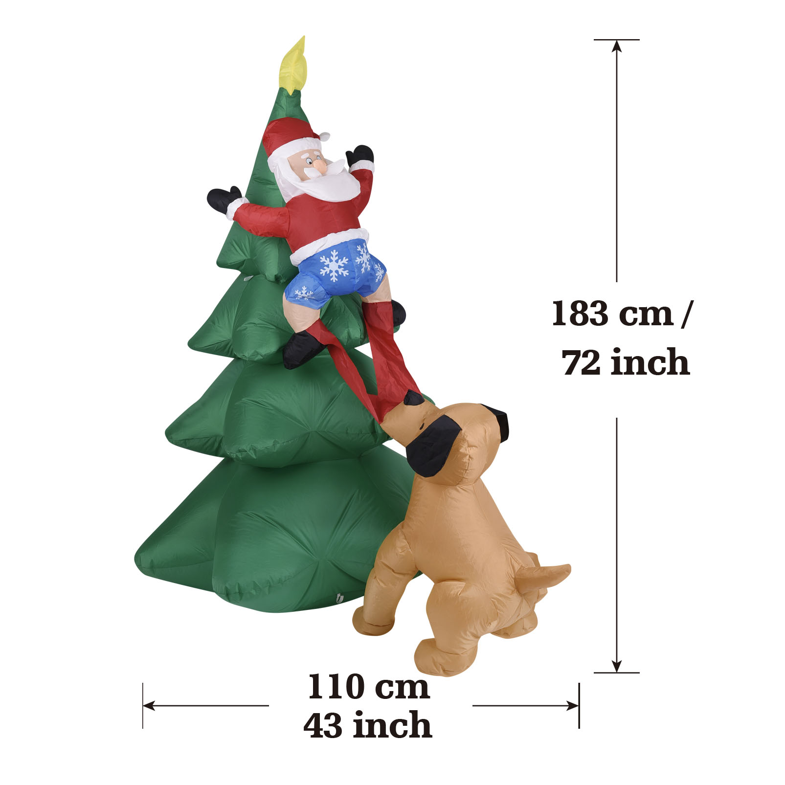 Noel Şişme Köpek, Noel Baba il - Lighting Tree Decor incelemesi ve fiyatı