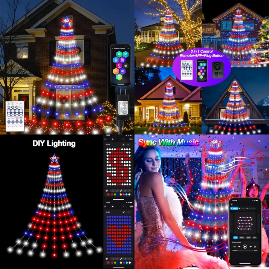 Akıllı 4 Temmuz Dekorasyon Işı - Lighting Tree Decor incelemesi ve fiyatı