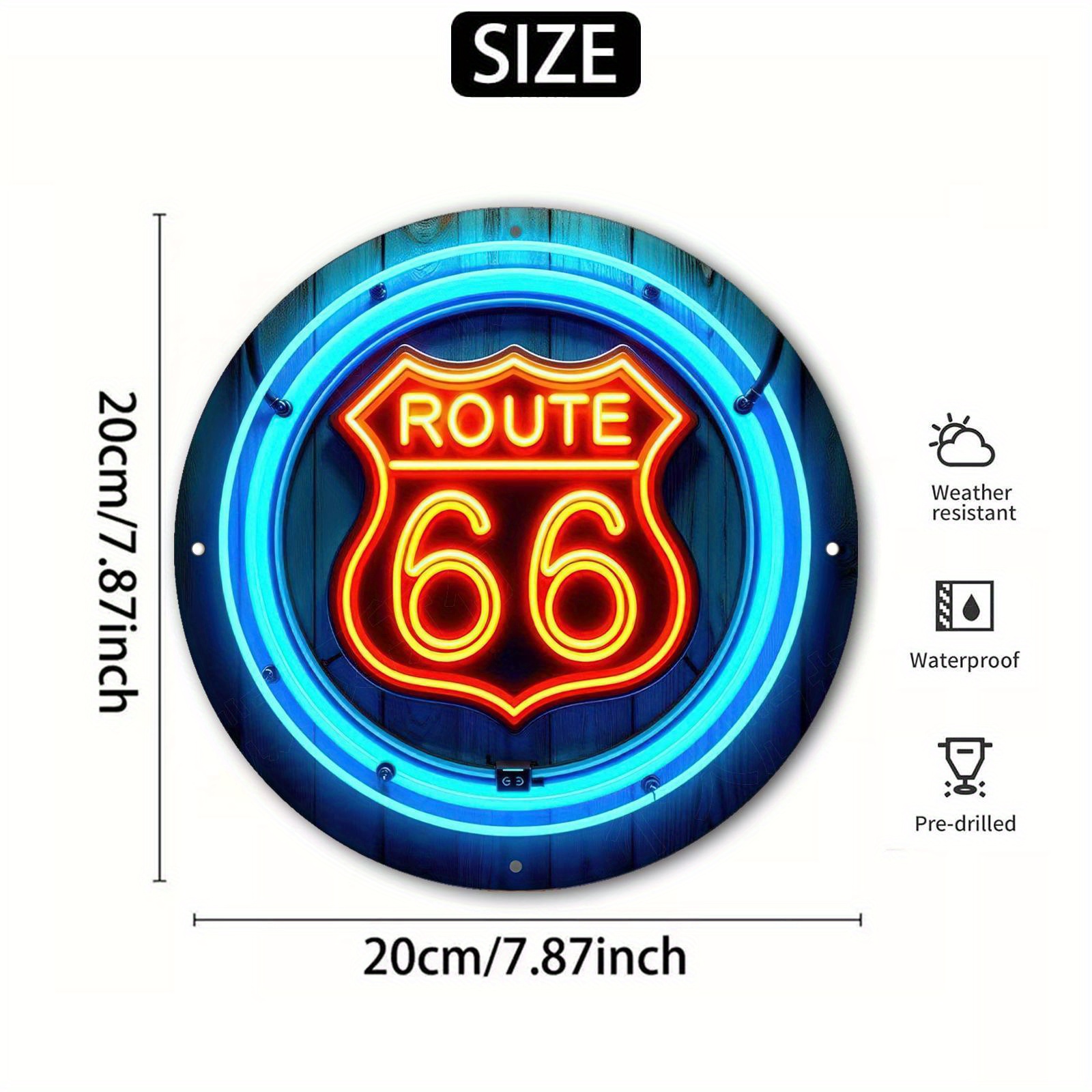 Retro Route 66 ahşap duvar tab - Orange Lighting Decor incelemesi ve fiyatı