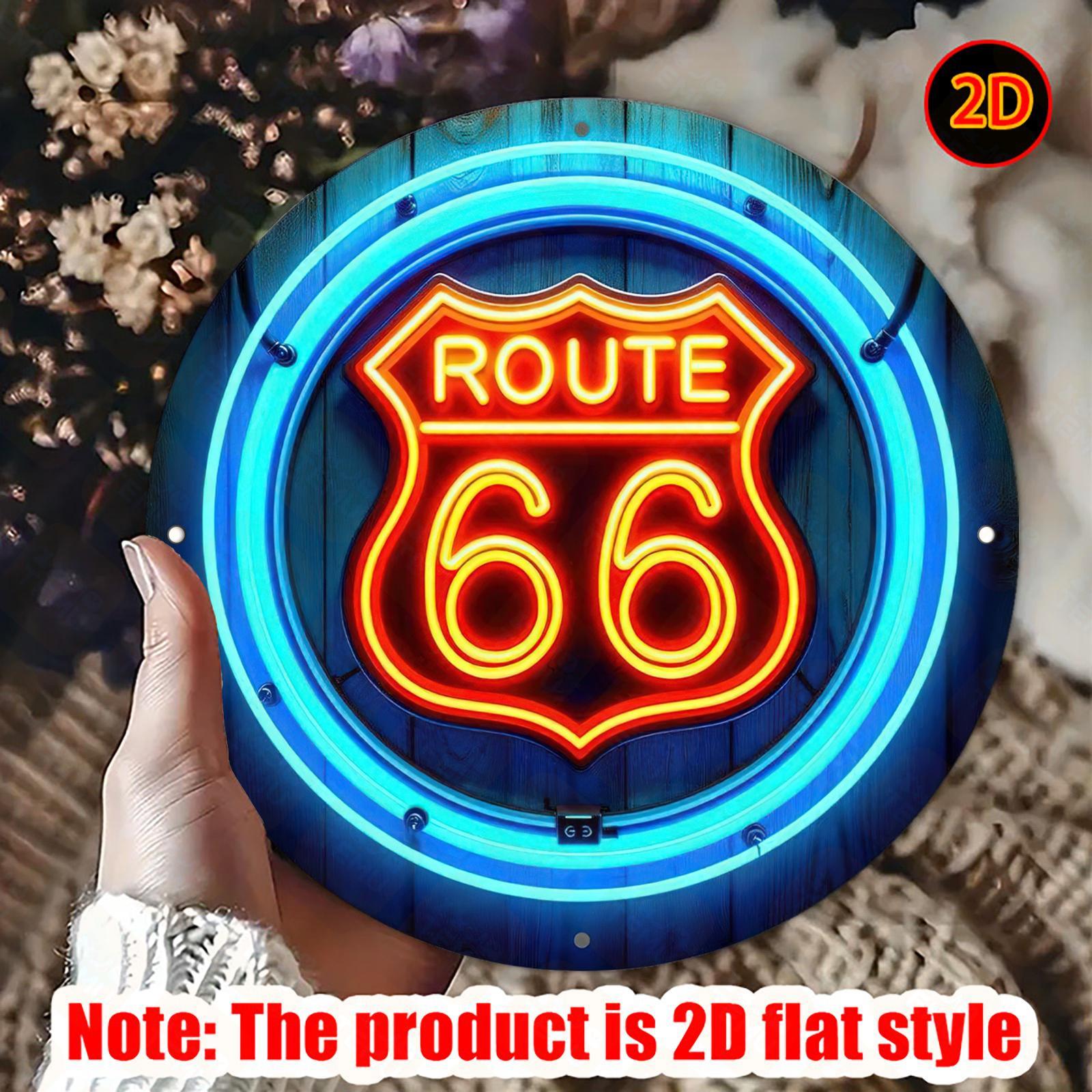 Retro Route 66 ahşap duvar tab - Orange Lighting Decor incelemesi ve fiyatı
